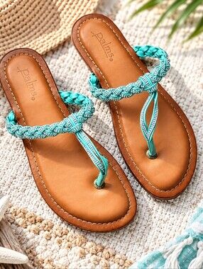 Teal Rhinestone Sandals